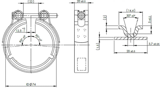 Fascetta a V per Iveco - 2KL038