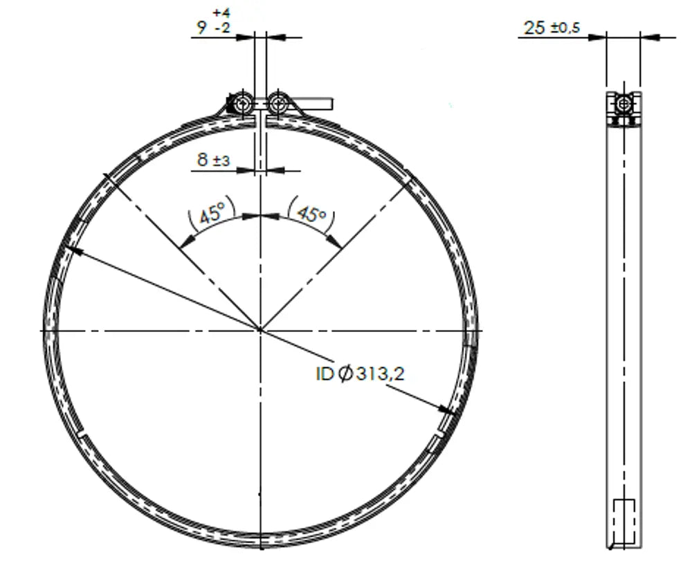 Fascetta a V per Iveco - 2KL057