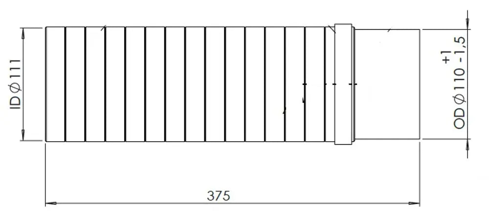 Flessibile di scarico, D2S per MAN, E-line, OD/ID=110/111 L=375, INOX - 47268