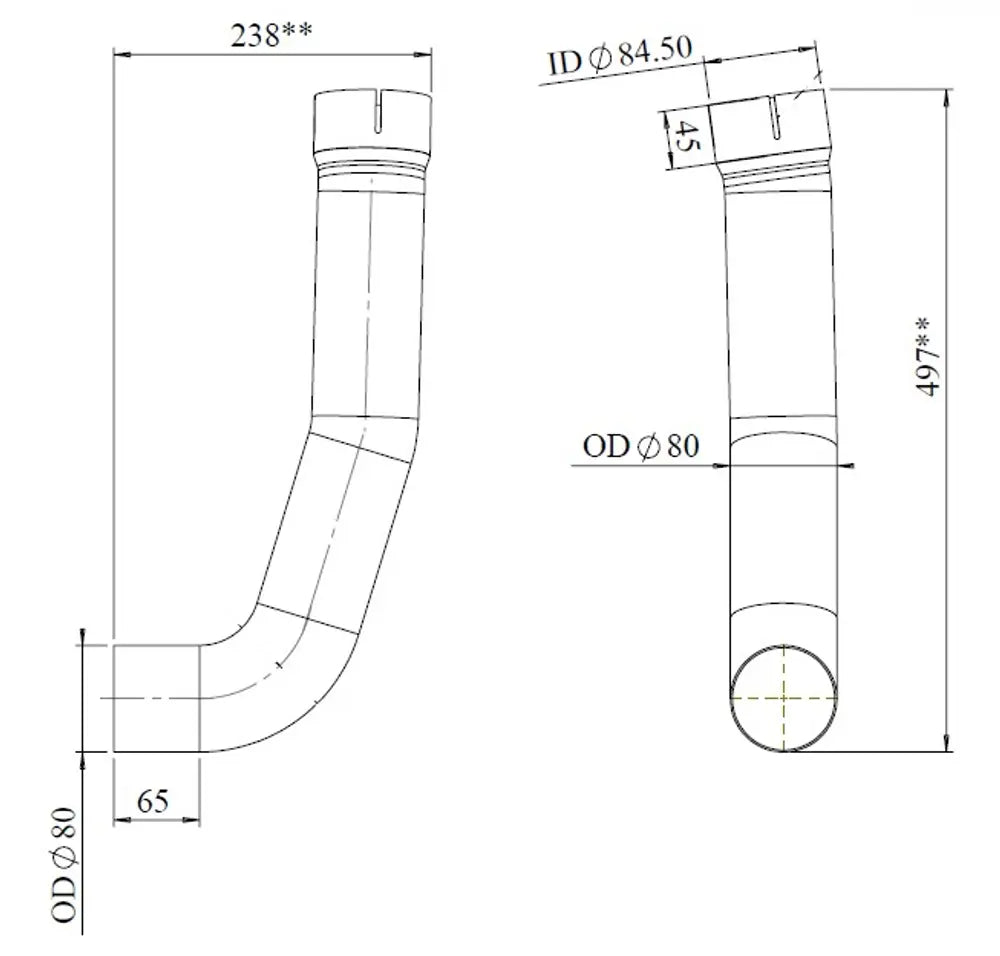 Tubo di scarico per MAN - 47276