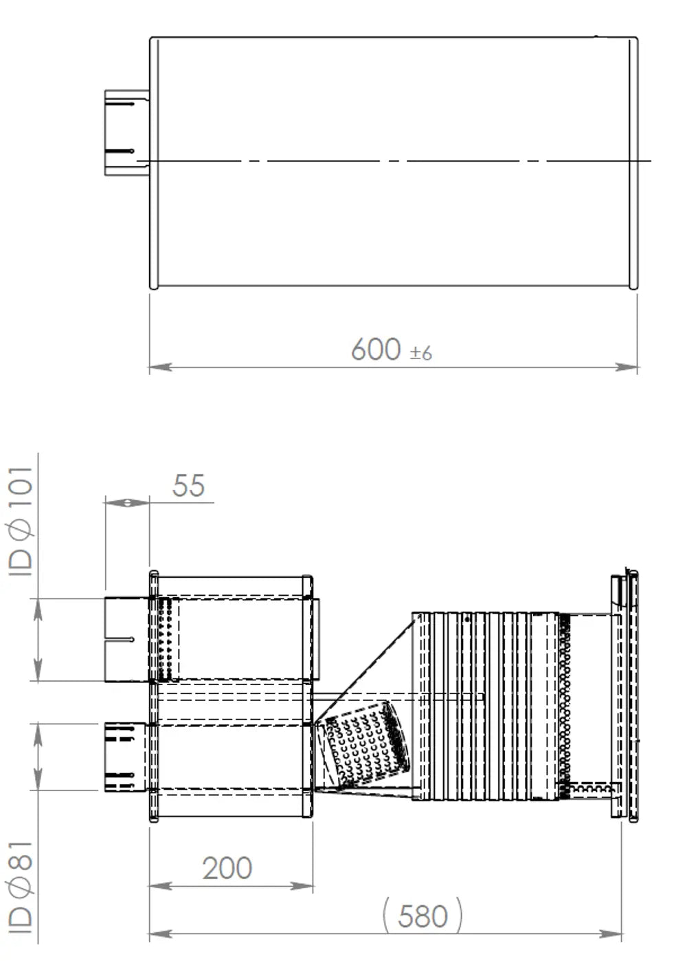 Silenziatore con OXI-KAT per MAN - 47359