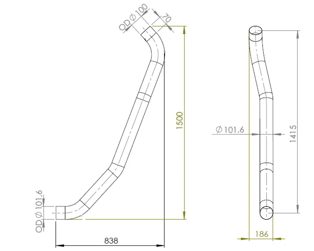 Tubo di scarico per MAN, E-line - 47693