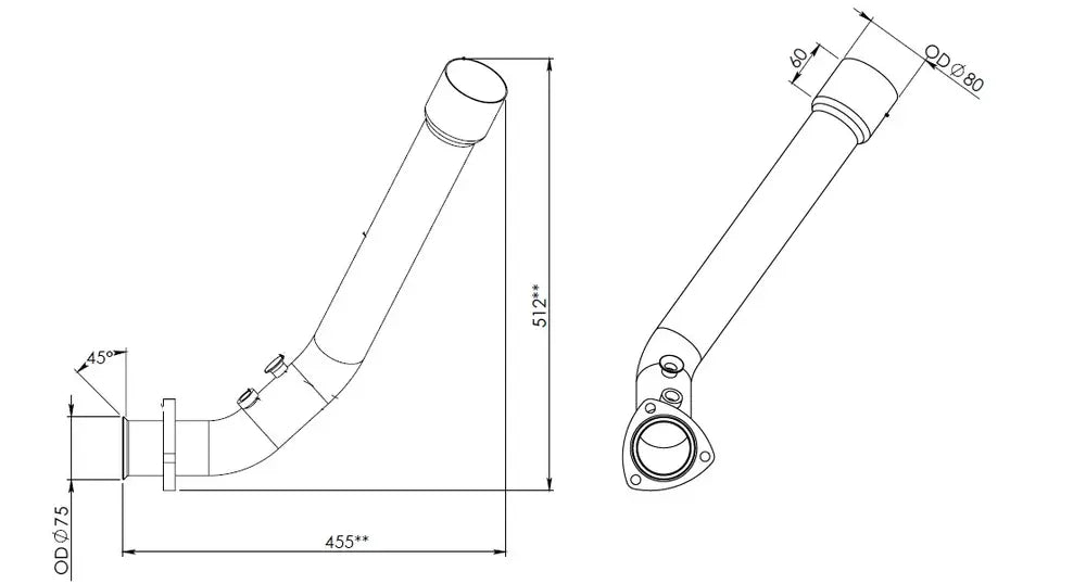 Tubo di scarico con Popnuts per Temp. Sensore per MAN - 48155