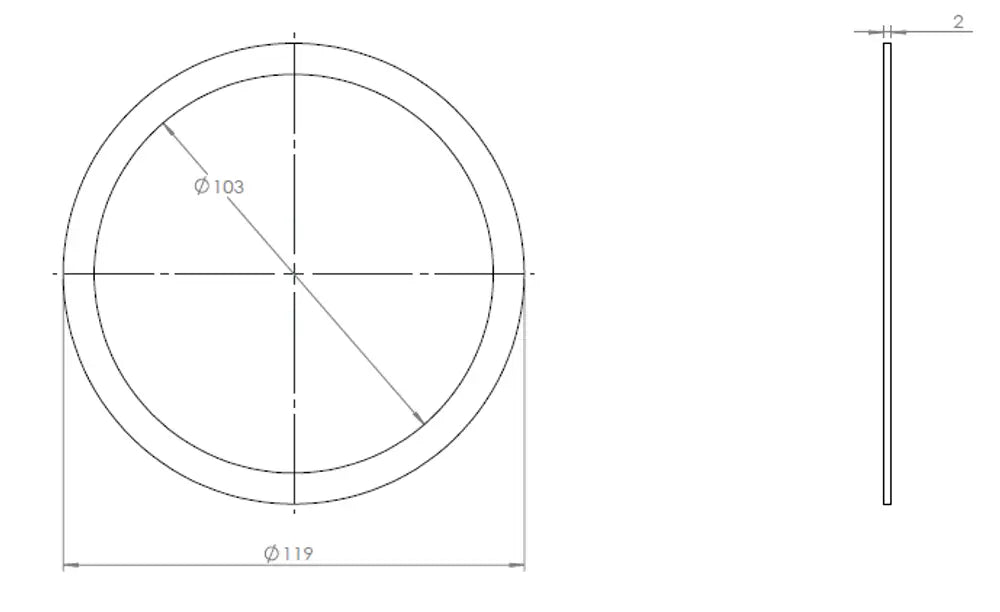 Guarnizione a bassa perdita, Ø=101.6 / L=1.5 mm, Graphite - 78846
