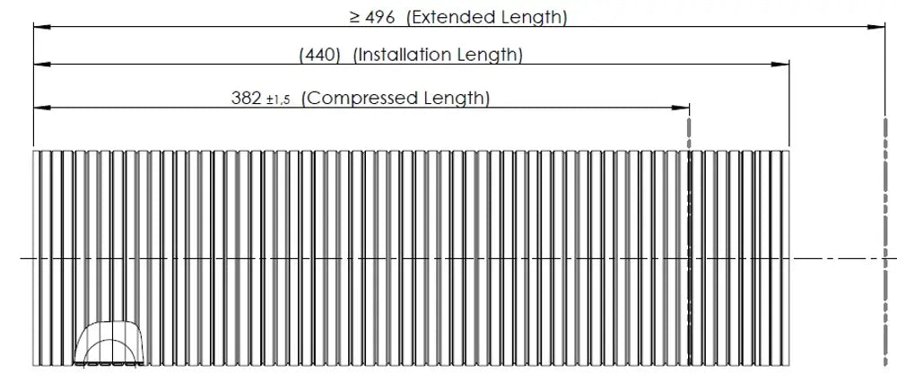 Tubo flessibile per MAN, D2S+, OD/ID=125.5/121.2 L=382, SS - 49247
