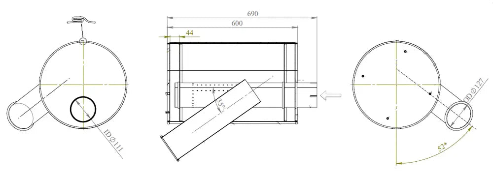 Middle-/Silenziatore terminale per MAN, E-line - 49380