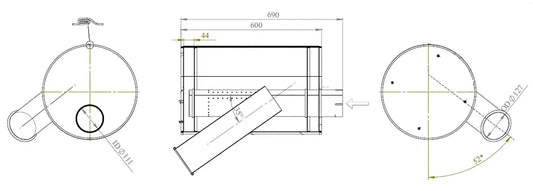 Middle-/Silenziatore terminale per MAN, E-line - 49380
