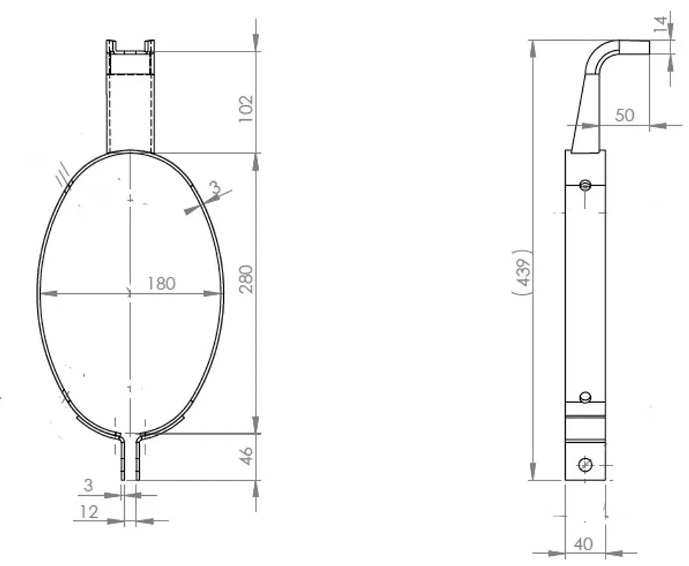 Fascia per silenziatore per MAN,  L=40, W=280, H=180 mm, ALU - 49841
