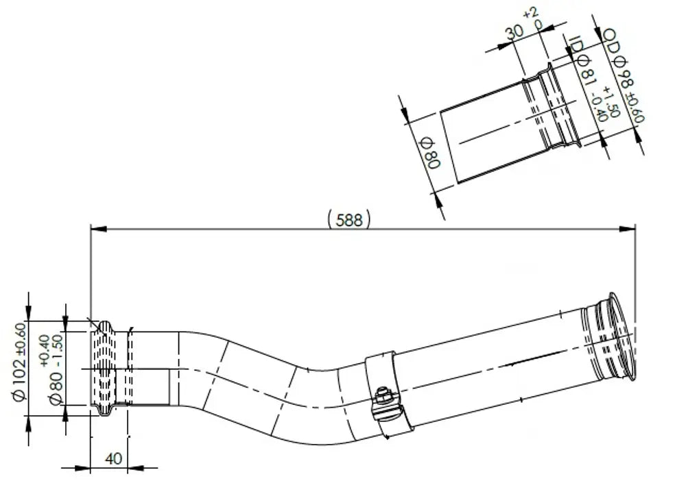 Tubo di scarico per MAN - 4IA036