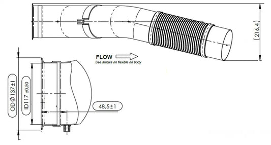 Tubo di scarico con flessibile, D2S+ per MAN - 4IE017