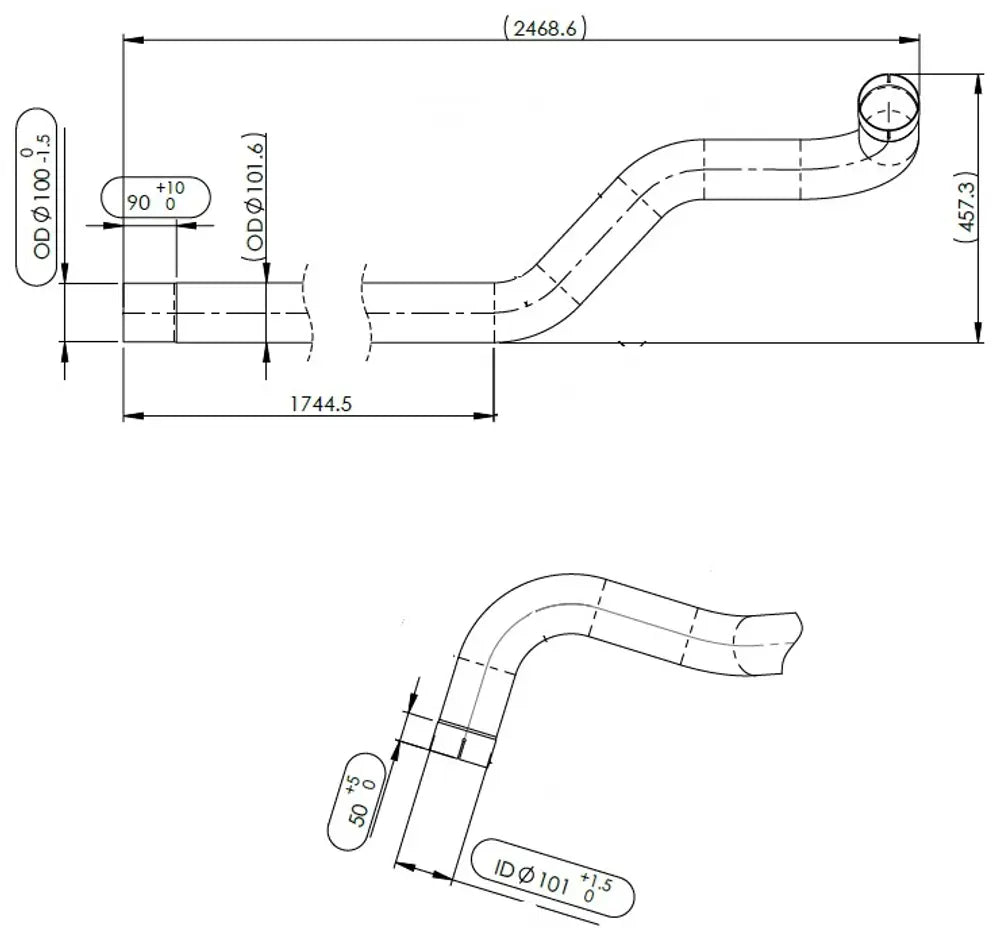 Tubo di scarico per MAN - 4IG006