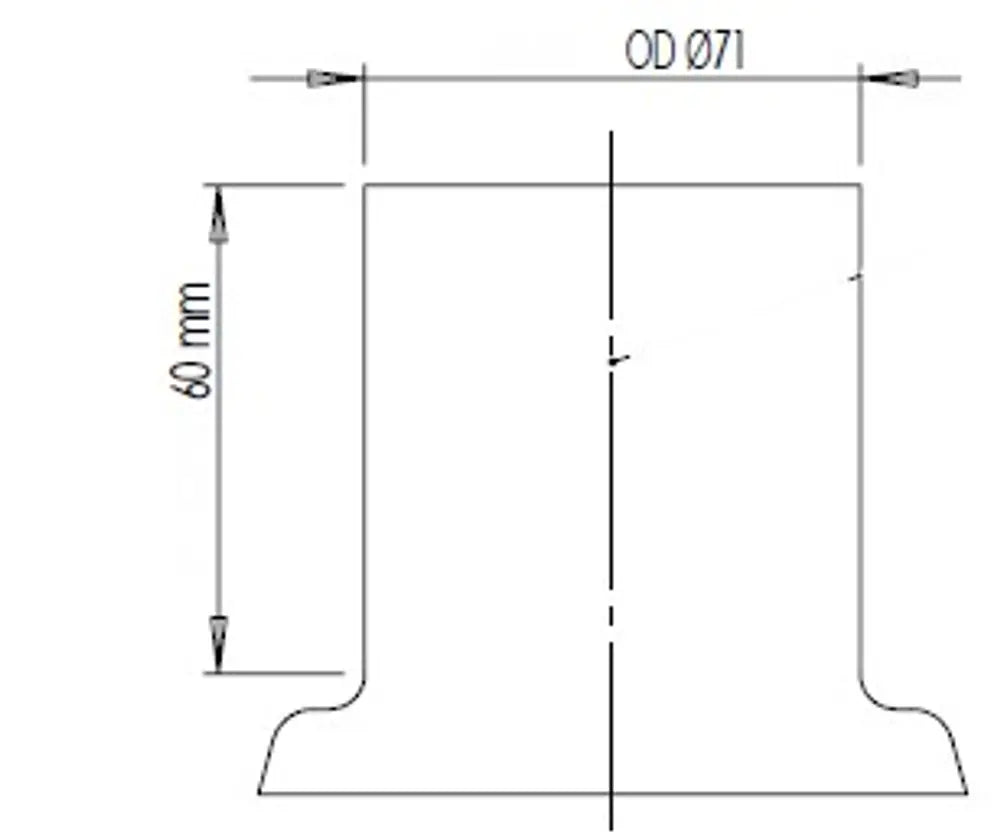 Raccordo tubo femmina per Mercedes, Ø=71 / L=86 mm, ALU - 50218