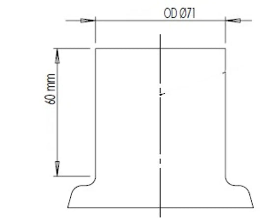 Raccordo tubo femmina per Mercedes, Ø=71 / L=86 mm, ALU - 50218