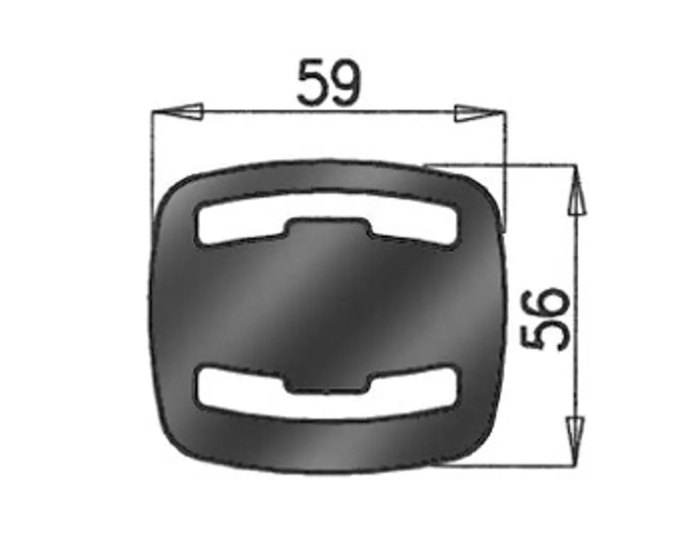 Supporto in gomma per Mercedes, L=31, W=62, H=59, Gomma - 50809