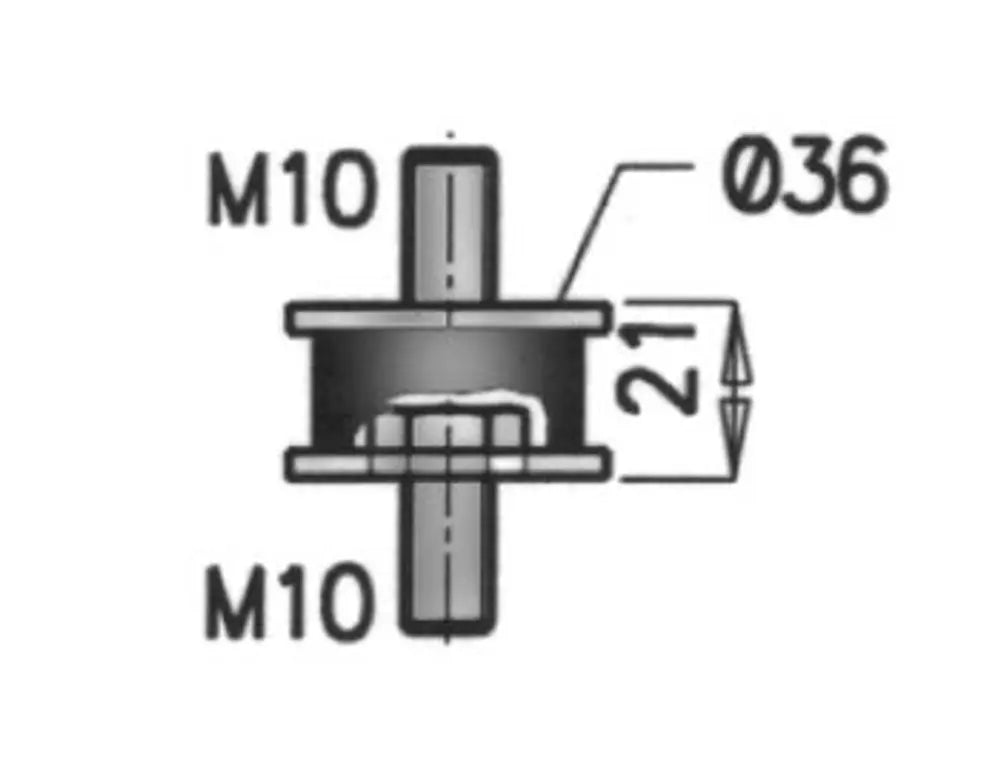Supporto in gomma per Mercedes, Ø=38 /L=68, M10, ZINC - 50910