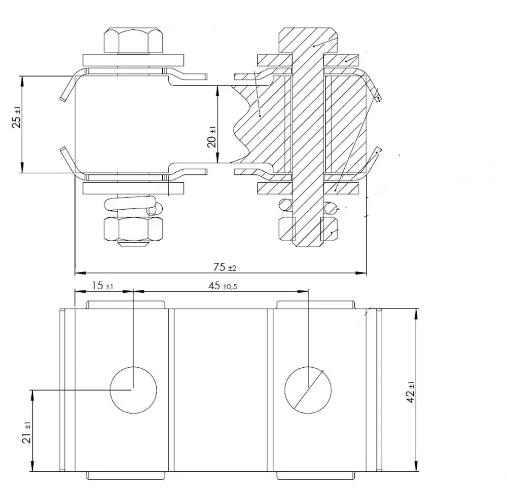 Supporto in gomma per Mercedes, L=75, W=42, H=25, M8, ZINC - 50912