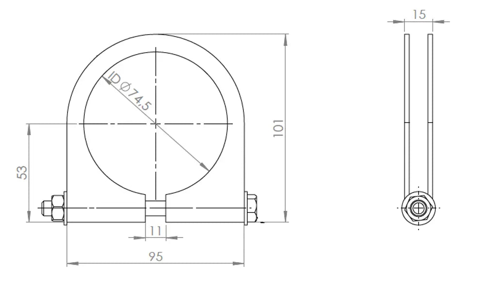 Fascetta per marca camion per Mercedes, Ø=74-77 mm, ALU - 50926