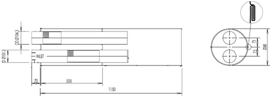 Middle Silenziatore per Mercedes, E-line - 51335