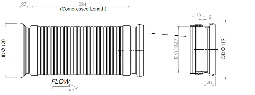Tubo di scarico per Mercedes, E-line - 52135