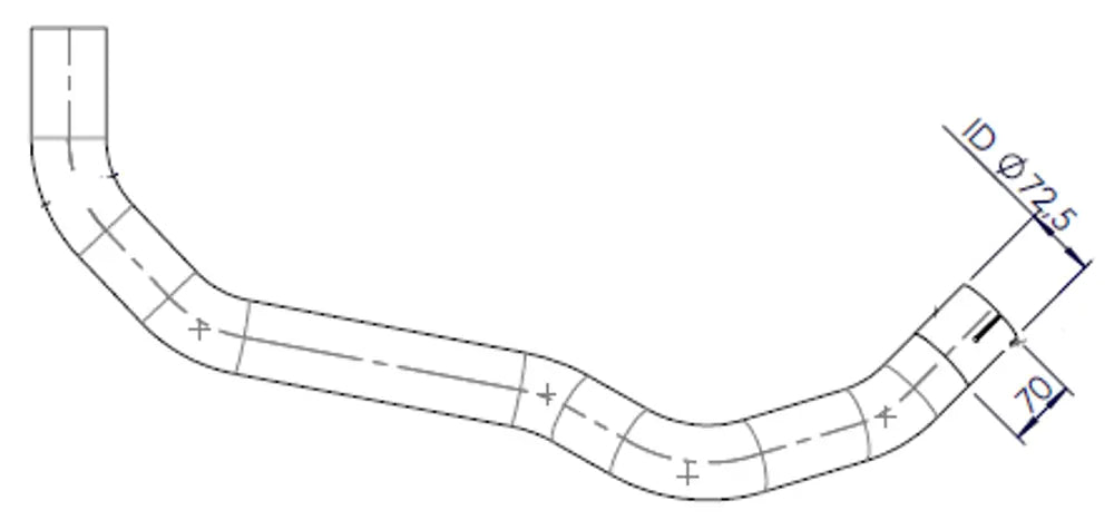 Tubo di scarico per Mercedes, E-line - 52627