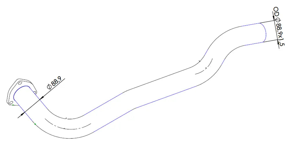 Tubo di scarico per Mercedes, E-line - 54154