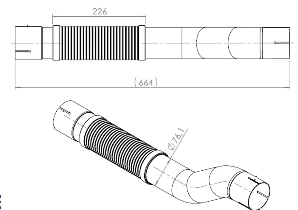 Tubo di scarico per Mercedes, E-line - 54223