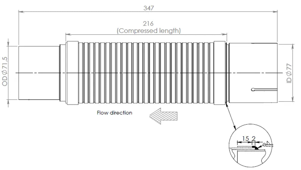 Tubo di scarico per Mercedes, E-line - 54226