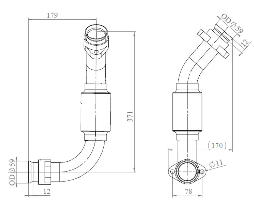 Tubo di scarico con soffietto per Mercedes, E-line - 54231
