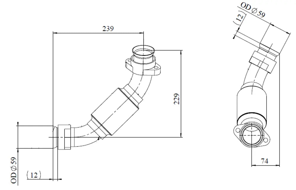Tubo di scarico per Mercedes, E-line - 54232
