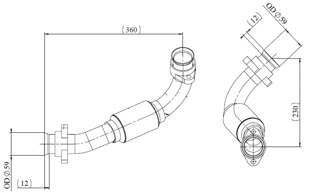 Tubo di scarico per Mercedes, E-line - 54234
