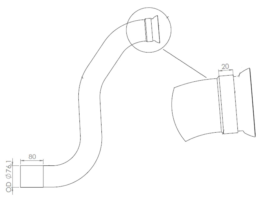Tubo di scarico per Mercedes, E-line - 54239