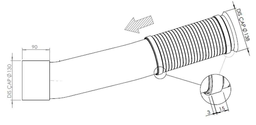 Tubo di scarico per Mercedes, E-line - 54242