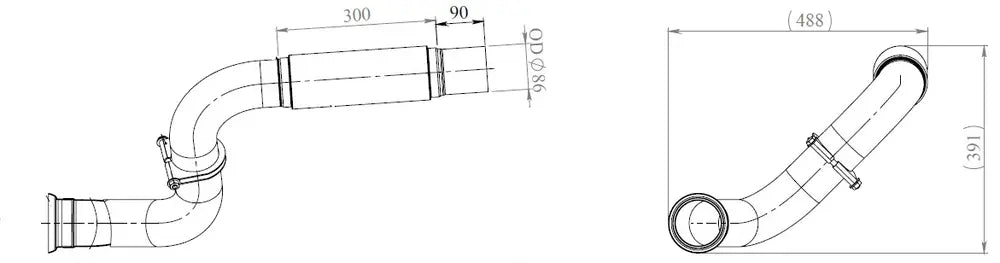 Tubo di scarico con soffietto per Mercedes - 54271