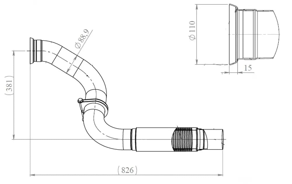 Tubo di scarico con soffietto per Mercedes - 54271