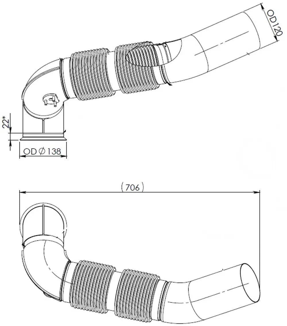Tubo di scarico con soffietto per Mercedes - 56122