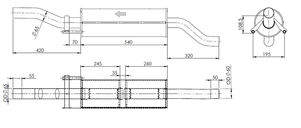 Silenziatore per Mercedes - 56352