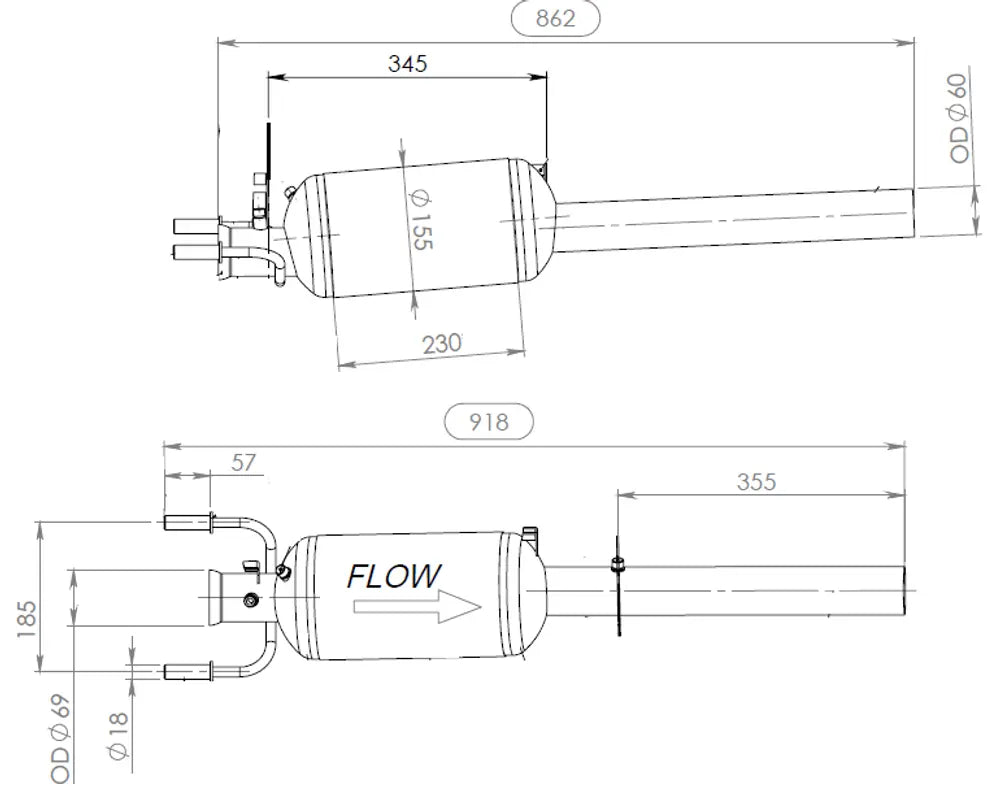 Silenziatore per Mercedes - 56360