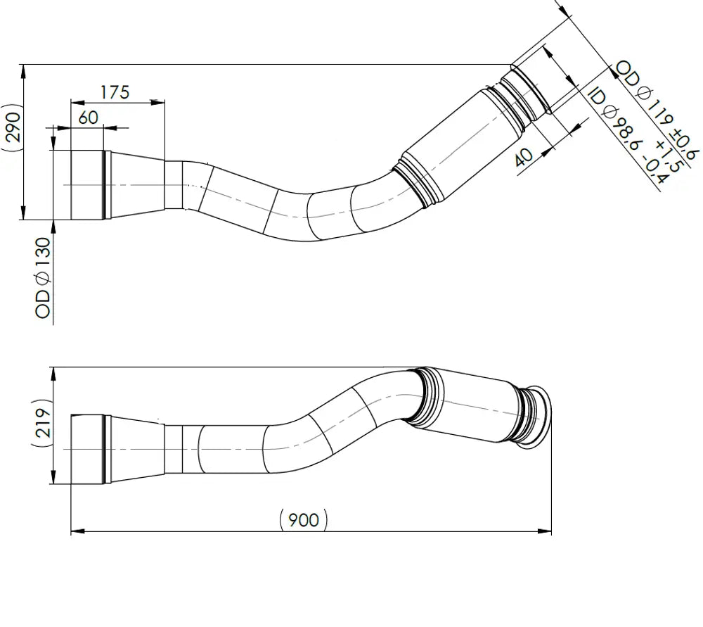 Tubo di scarico con soffietto per Mercedes - 5AA031