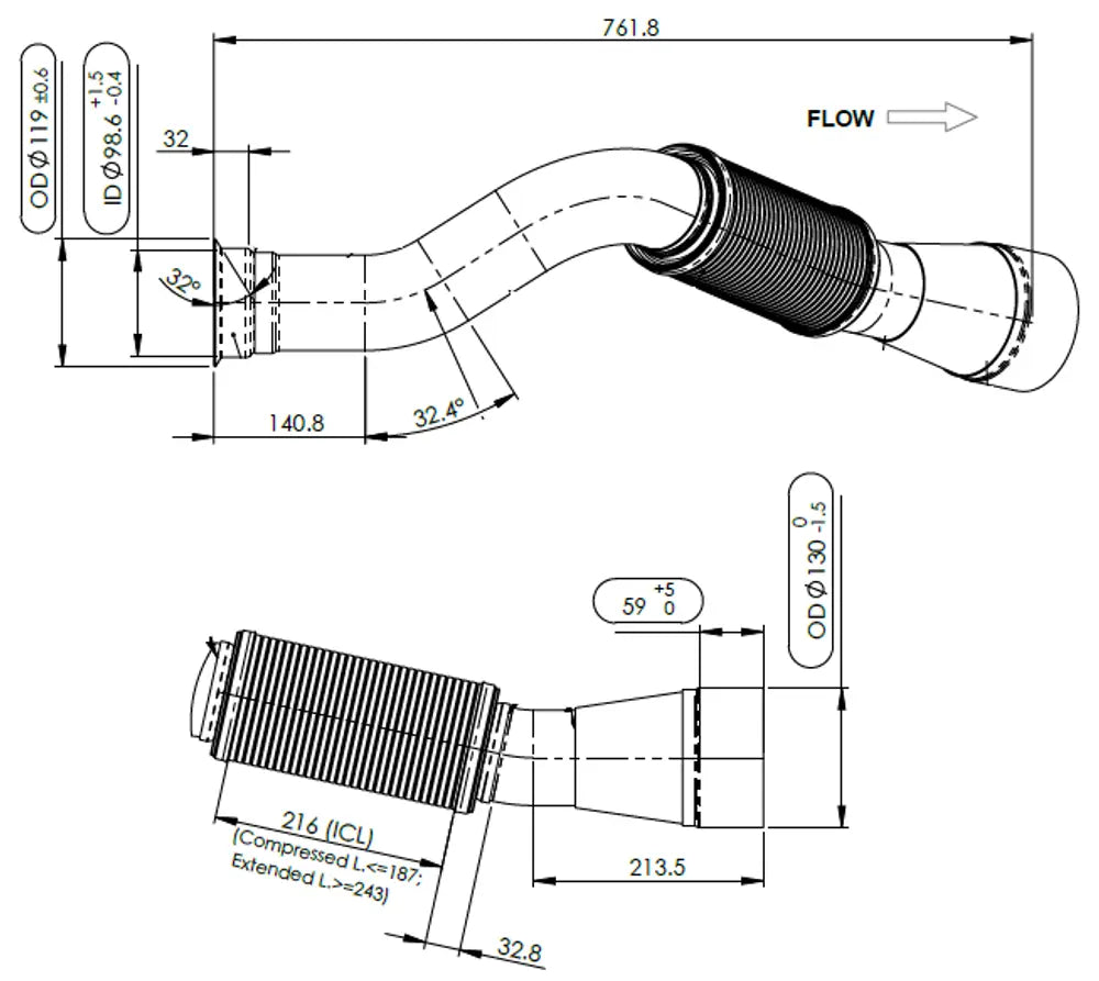 Tubo per Mercedes, E-Line - 5AA054
