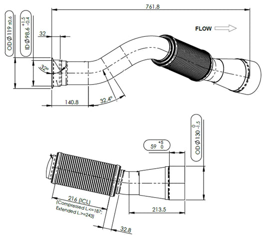 Tubo per Mercedes, E-Line - 5AA054