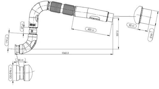 Tubo con flessibile per Mercedes - 5AA062