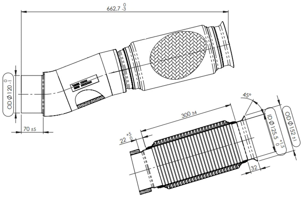 Tubo con soffietto per Mercedes - 5AA064