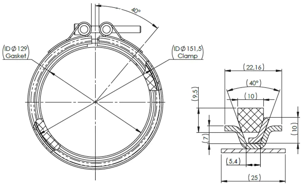 Kit fascetta e guarnizione di scarico per Mercedes - 5AL028