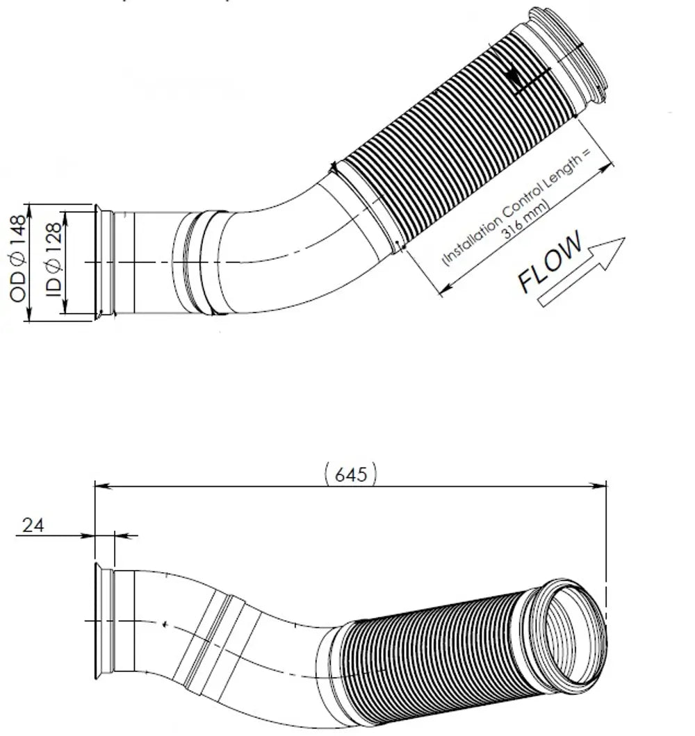 Tubo di scarico con flessibile, D3S per Renault - 66132