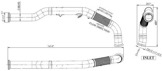 Tubo di scarico con flessibile, D3S per Renault - 66135