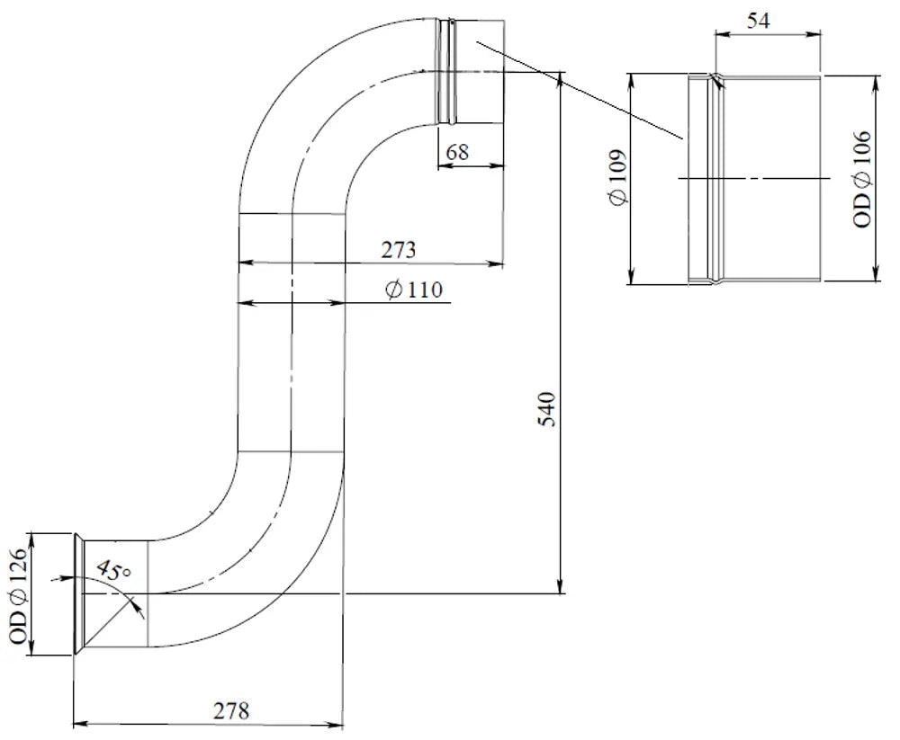 Tubo di scarico per Renault - 66214