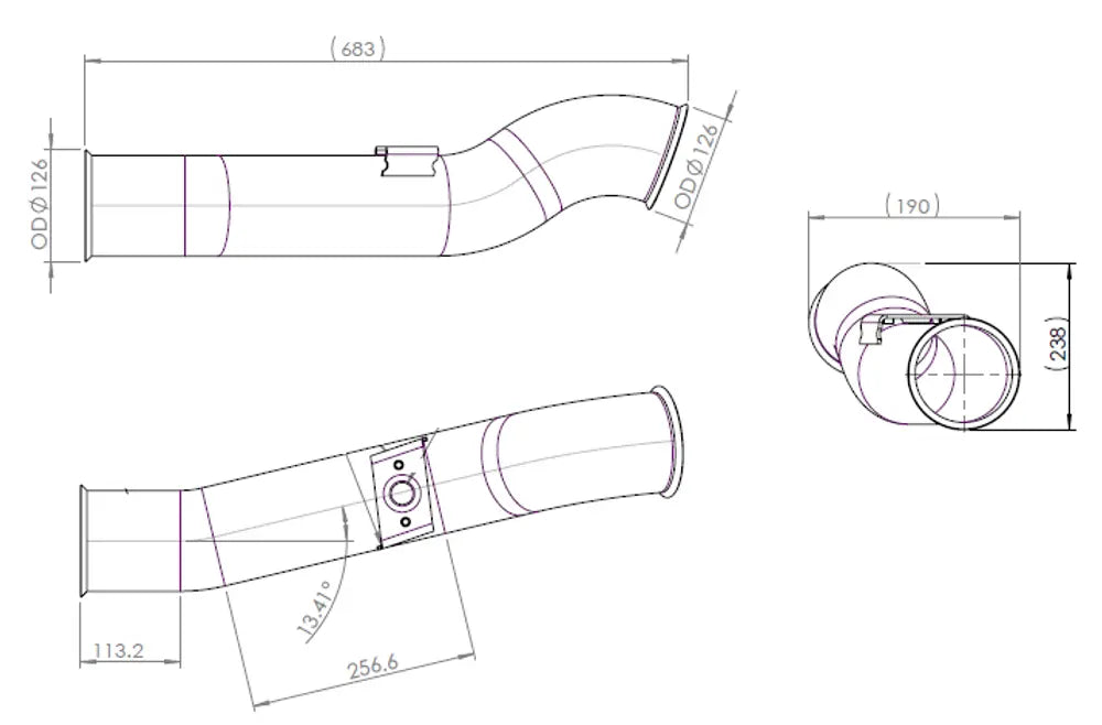 Tubo di scarico per Scania, E-line - 68017