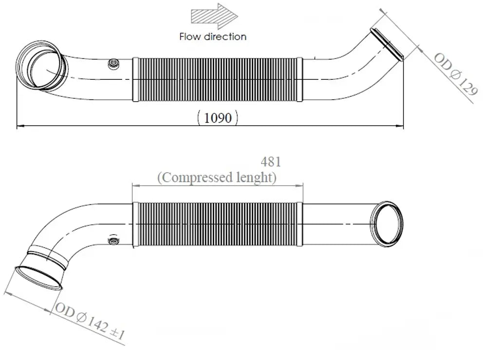 Tubo di scarico con flessibile, D2S+ per Scania, E-line - 68527