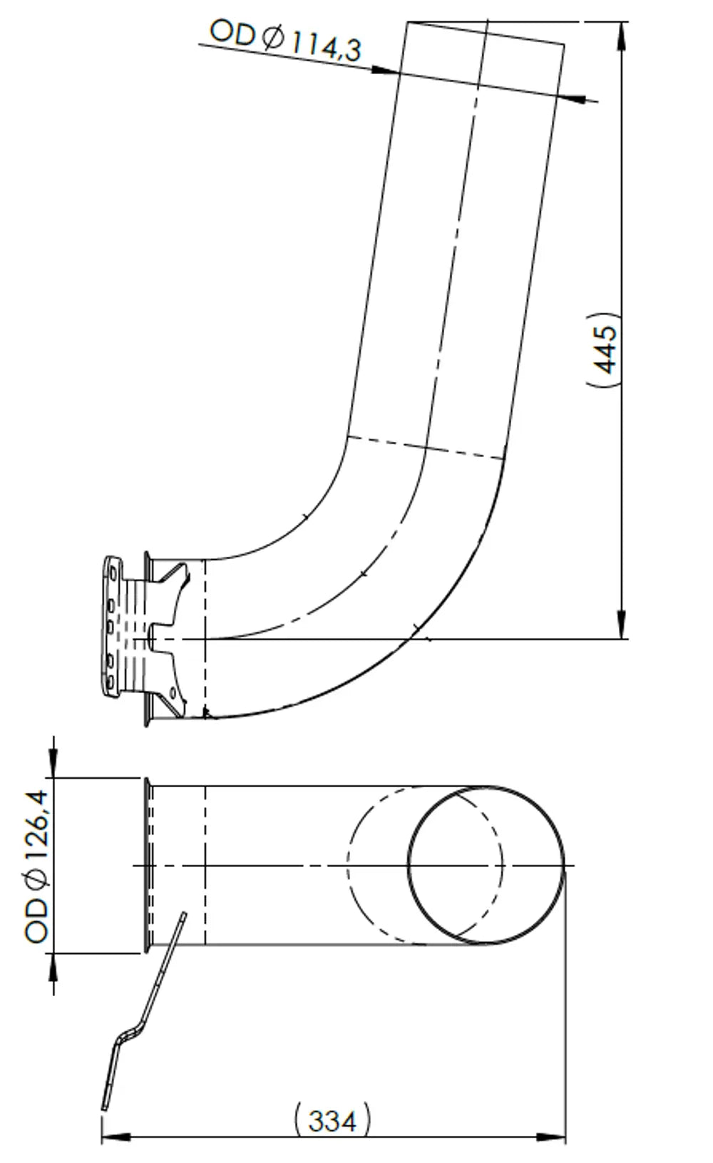 Tubo di scarico per Scania, E-line - 68611