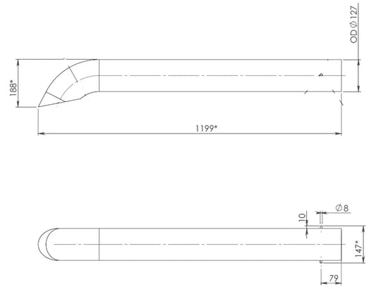 Tubo di scarico per Scania - 68741